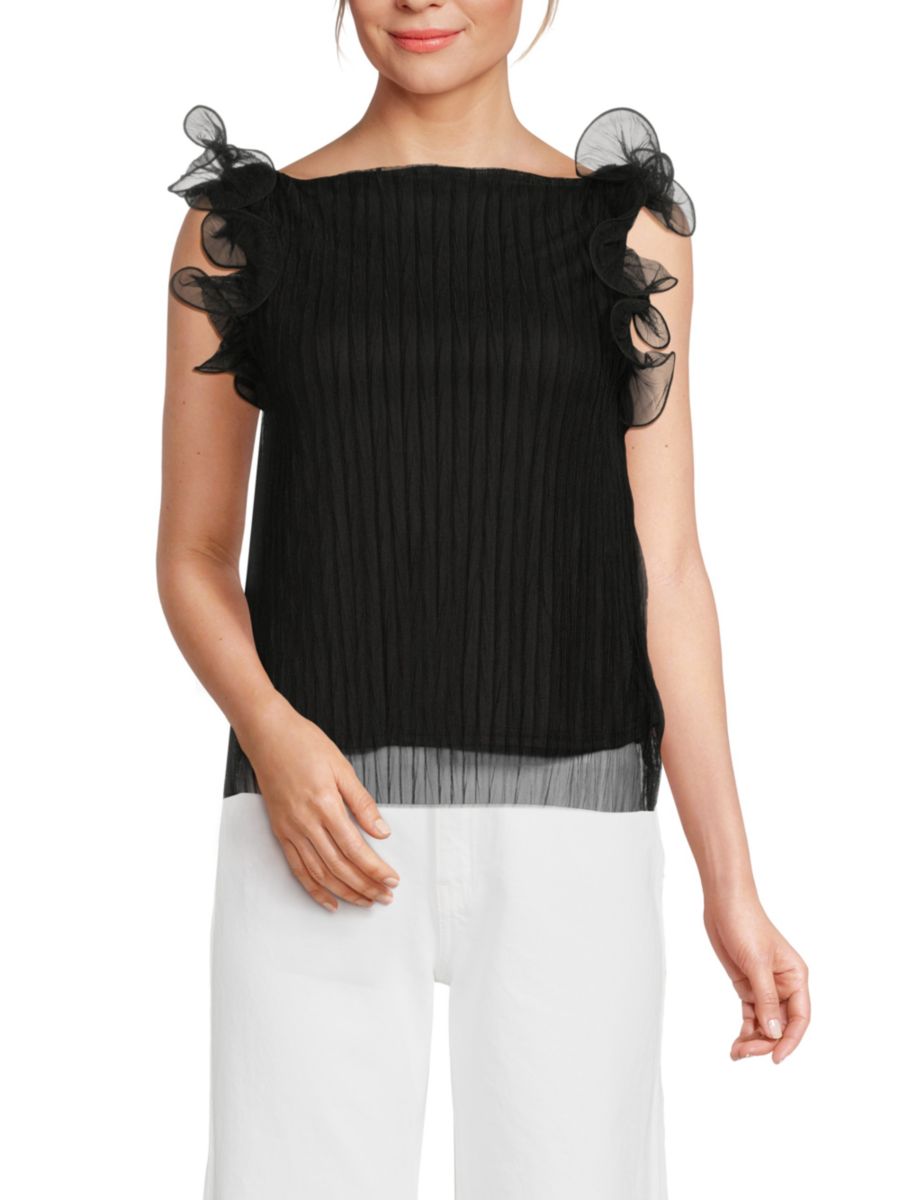 Плиссированная майка с оборками на рукавах Lea & Viola, черный
Плиссированная майка с оборками на рукавах Lea & Viola, черный