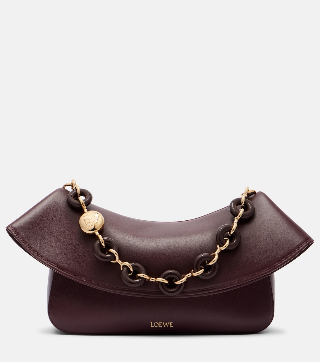 Ola Medium кожаная сумка через плечо Loewe, Dark Burgundy
Ola Medium кожаная сумка через плечо Loewe, Dark Burgundy