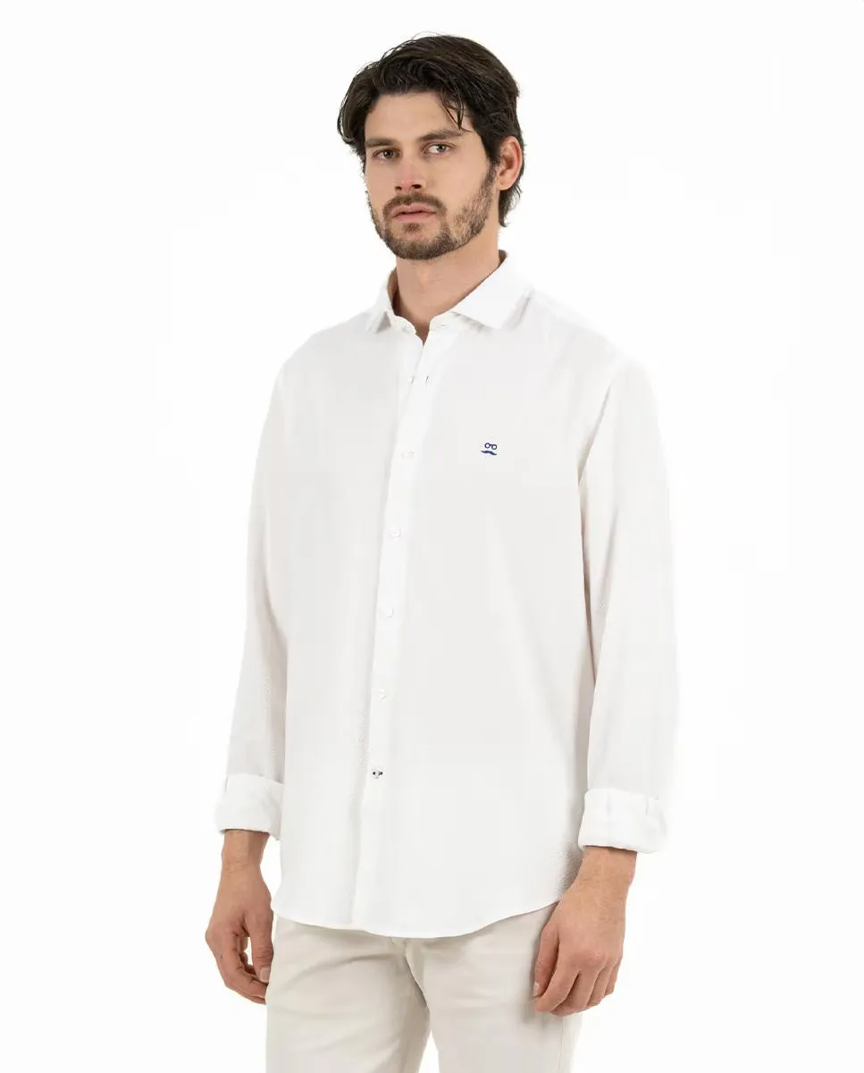 Обычная мужская хлопковая рубашка в однотонном исполнении Makarthy, белый
Обычная мужская хлопковая рубашка в однотонном исполнении Makarthy, белый