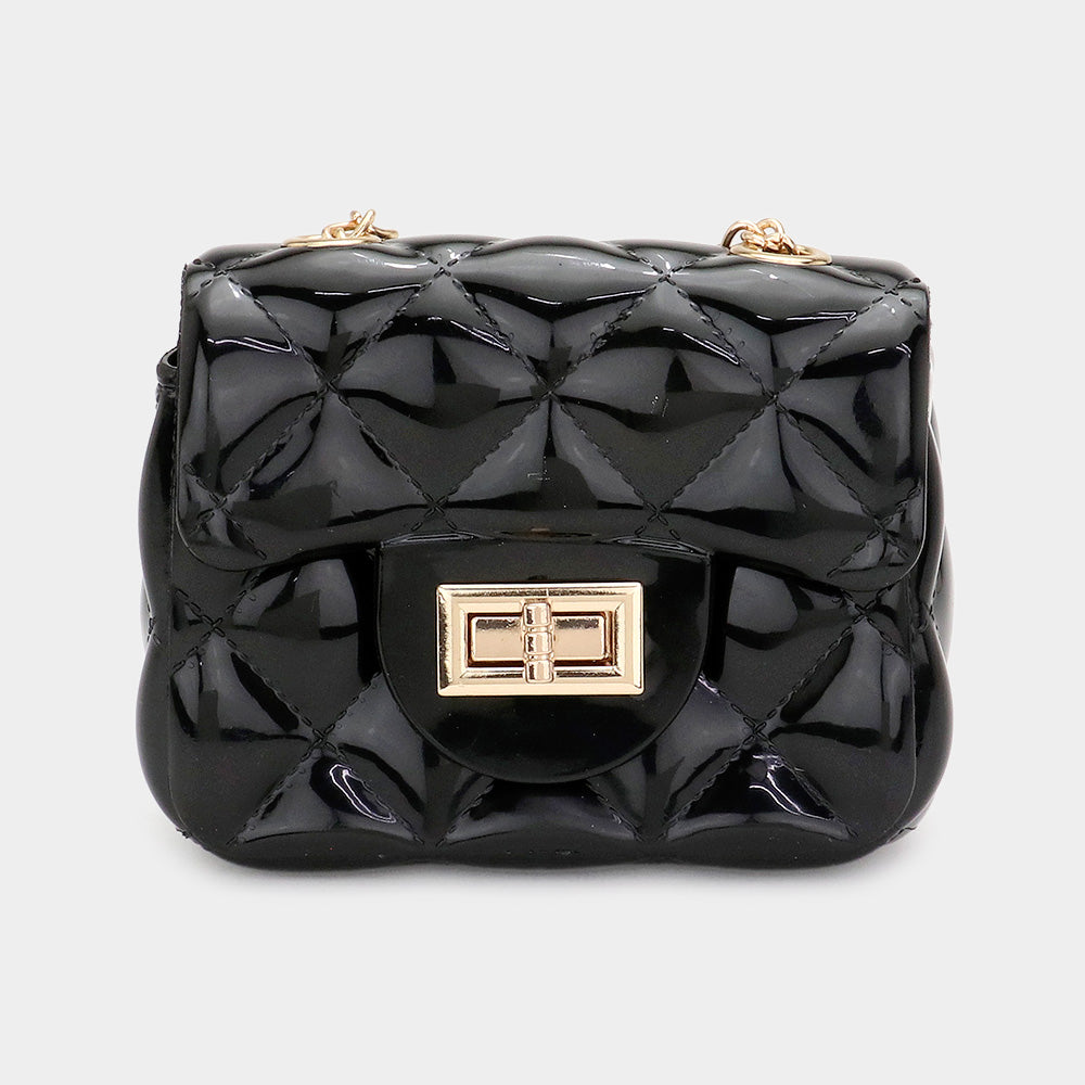 Стеганая желеобразная мини-сумка через плечо Micro FASHNZFAB, черный
Стеганая желеобразная мини-сумка через плечо Micro FASHNZFAB, черный