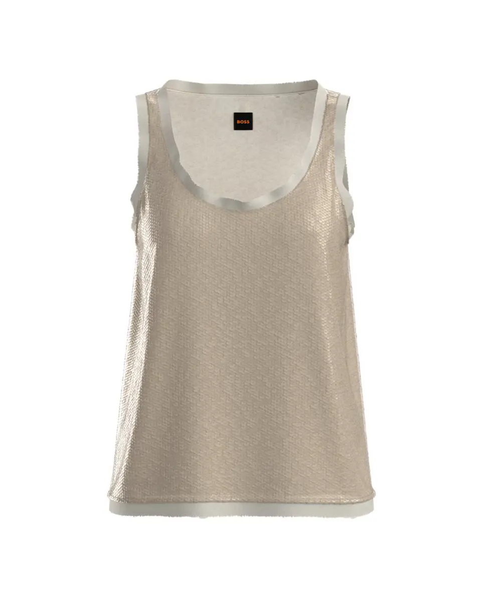 Женский топ с пайетками Boss Orange, темно-коричневый 
Женский топ с пайетками Boss Orange, темно-коричневый