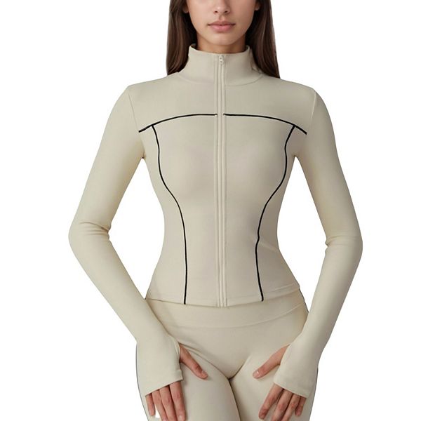 Женская облегающая куртка-бомбер с молнией, высоким воротником, длинными рукавами и контурными швами Anna-Kaci, Light Beige
Женская облегающая куртка-бомбер с молнией, высоким воротником, длинными рукавами и контурными швами Anna-Kaci, Light Beige