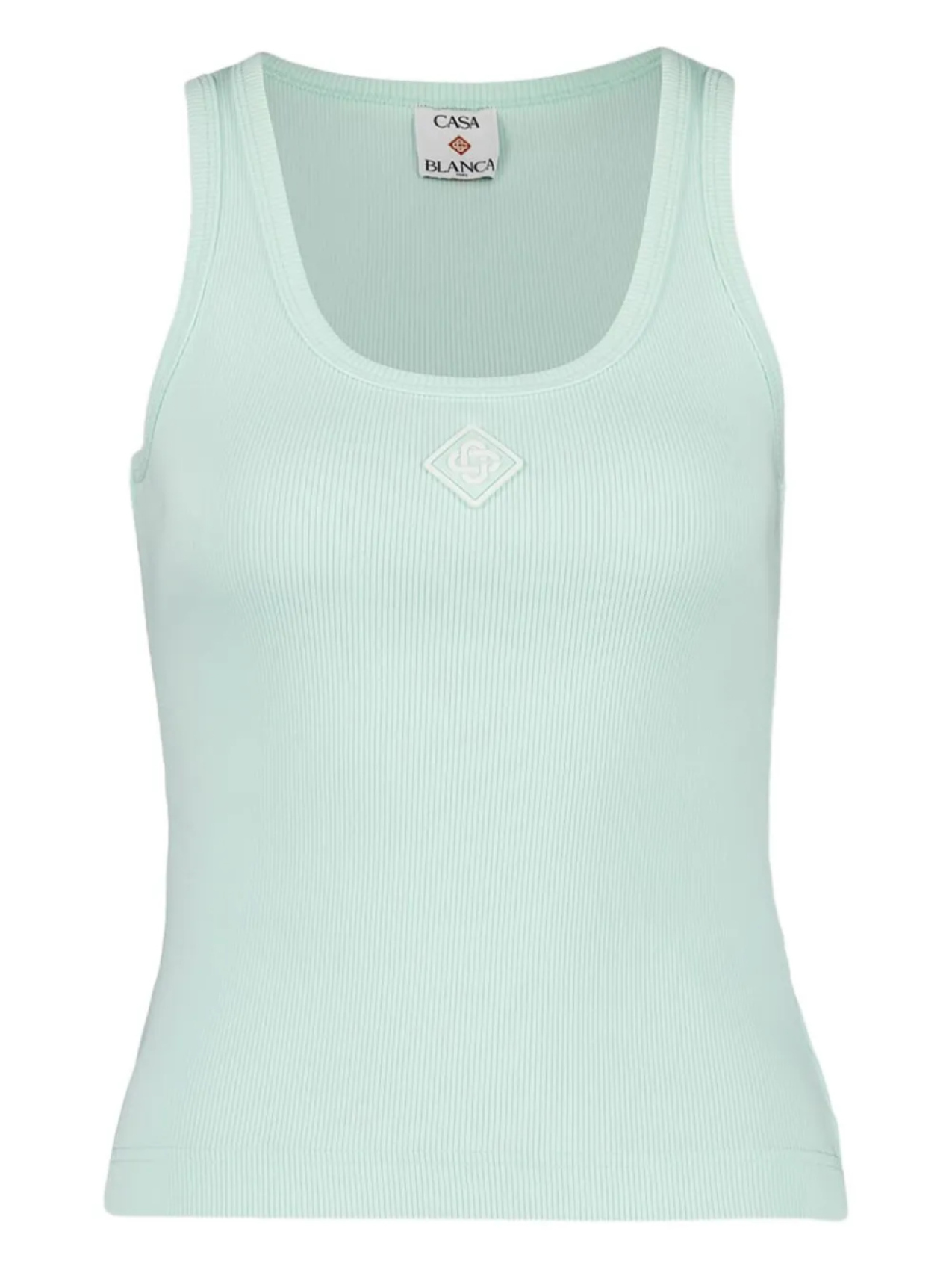 Майка-безрукавка с квадратным вырезом в рубчик Casablanca, зеленый
Майка-безрукавка с квадратным вырезом в рубчик Casablanca, зеленый