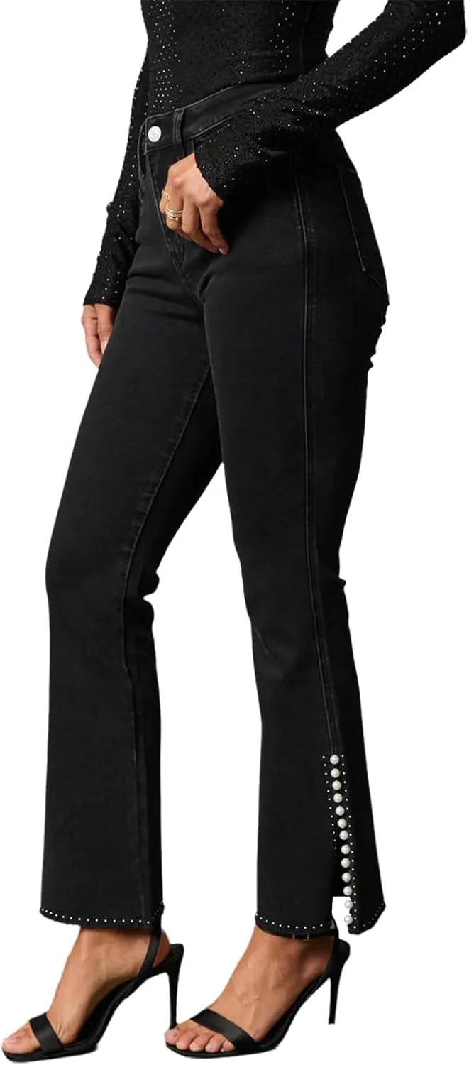 Женские джинсы Mid Rise Bootcut с разрезами и декором из страз и жемчуга YADMISU
Женские джинсы Mid Rise Bootcut с разрезами и декором из страз и жемчуга YADMISU