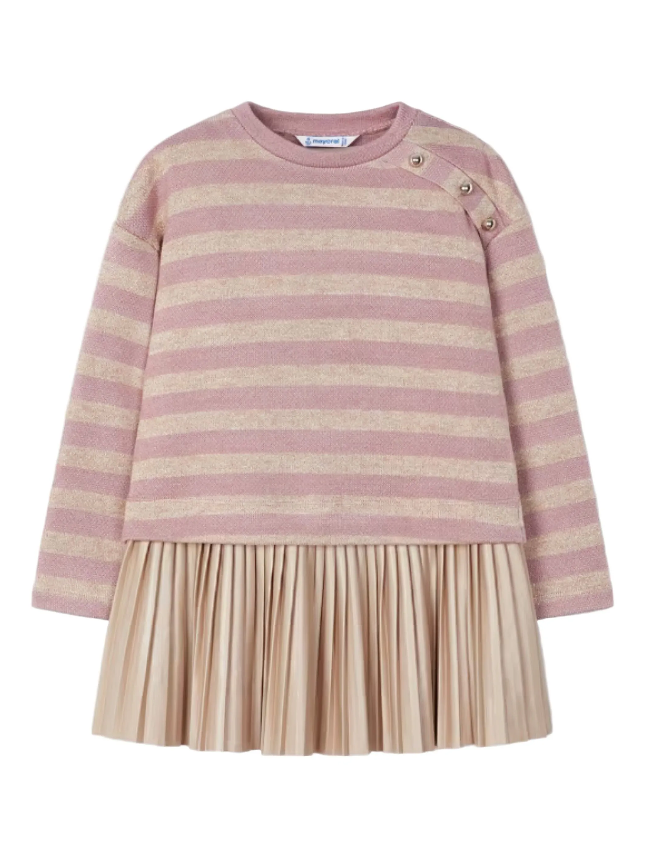 Платье и свитер в полоску Mayoral, бежевый
Платье и свитер в полоску Mayoral, бежевый