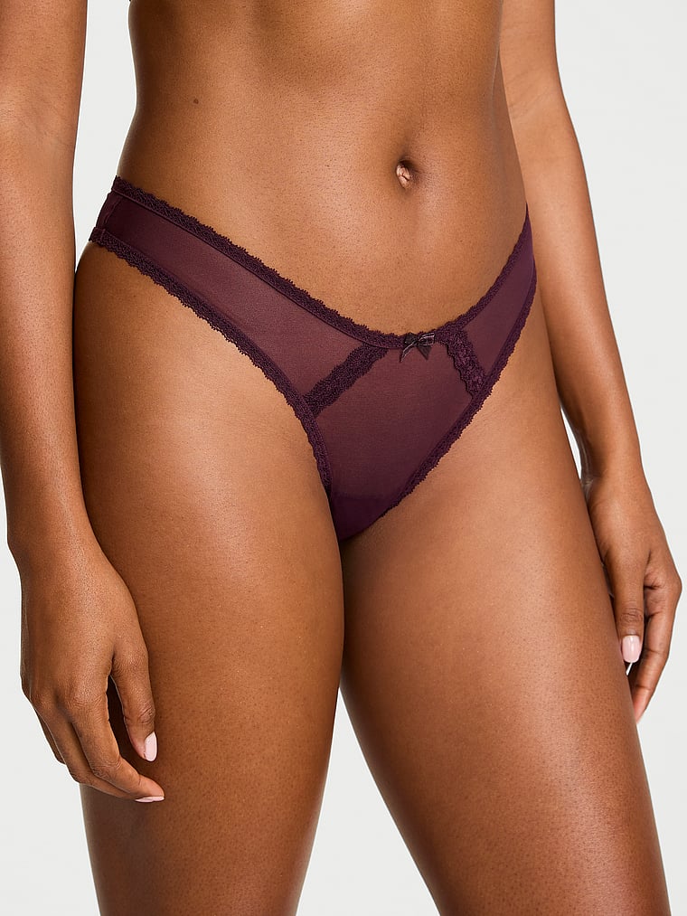 Прозрачные бразильские трусики с кружевной отделкой Dream Angels, mesh winter wine
Прозрачные бразильские трусики с кружевной отделкой Dream Angels, mesh winter wine