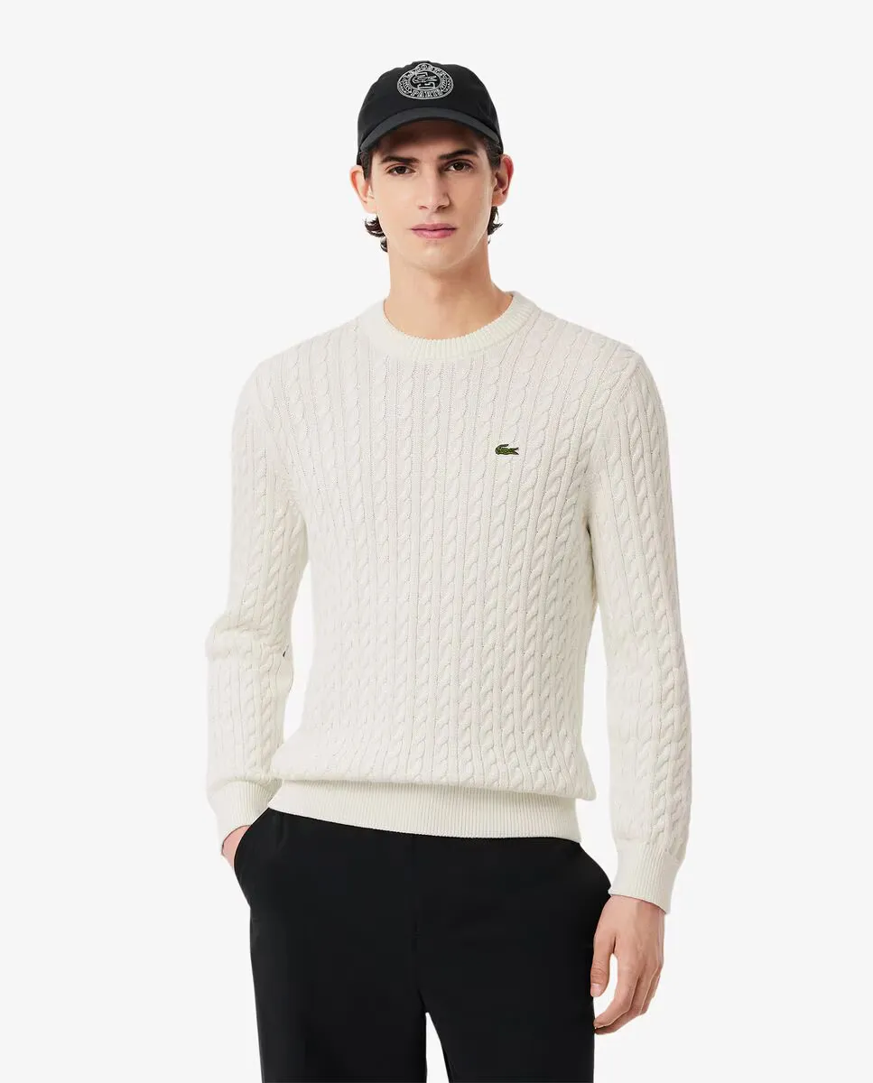 Мужской свитер из хлопка с узором "ромб" Lacoste, белый
Мужской свитер из хлопка с узором "ромб" Lacoste, белый