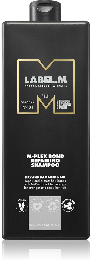 M-Plex bond восстанавливающий шампунь питательный шампунь Label.M, 1000 мл
M-Plex bond восстанавливающий шампунь питательный шампунь Label.M, 1000 мл