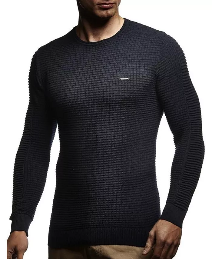 Мужской свитер-пуловер с капюшоном, базовый худи с круглым вырезом, толстовка с длинным рукавом, облегающий крой Leif Nelson, синий 
Мужской свитер-пуловер с капюшоном, базовый худи с круглым вырезом, толстовка с длинным рукавом, облегающий крой Leif Nelson, синий