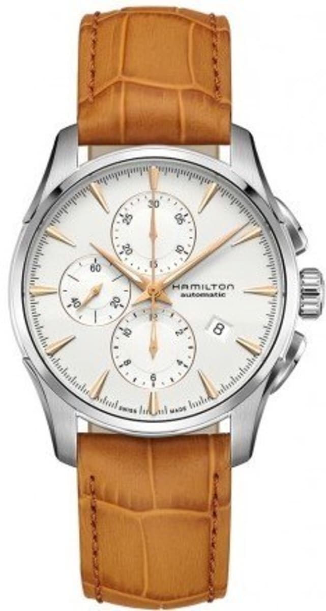 Мужские часы Hamilton Jazzmaster Auto Chrono с серебристым циферблатом и светло-коричневым кожаным ремешком H32586511
Мужские часы Hamilton Jazzmaster Auto Chrono с серебристым циферблатом и светло-коричневым кожаным ремешком H32586511