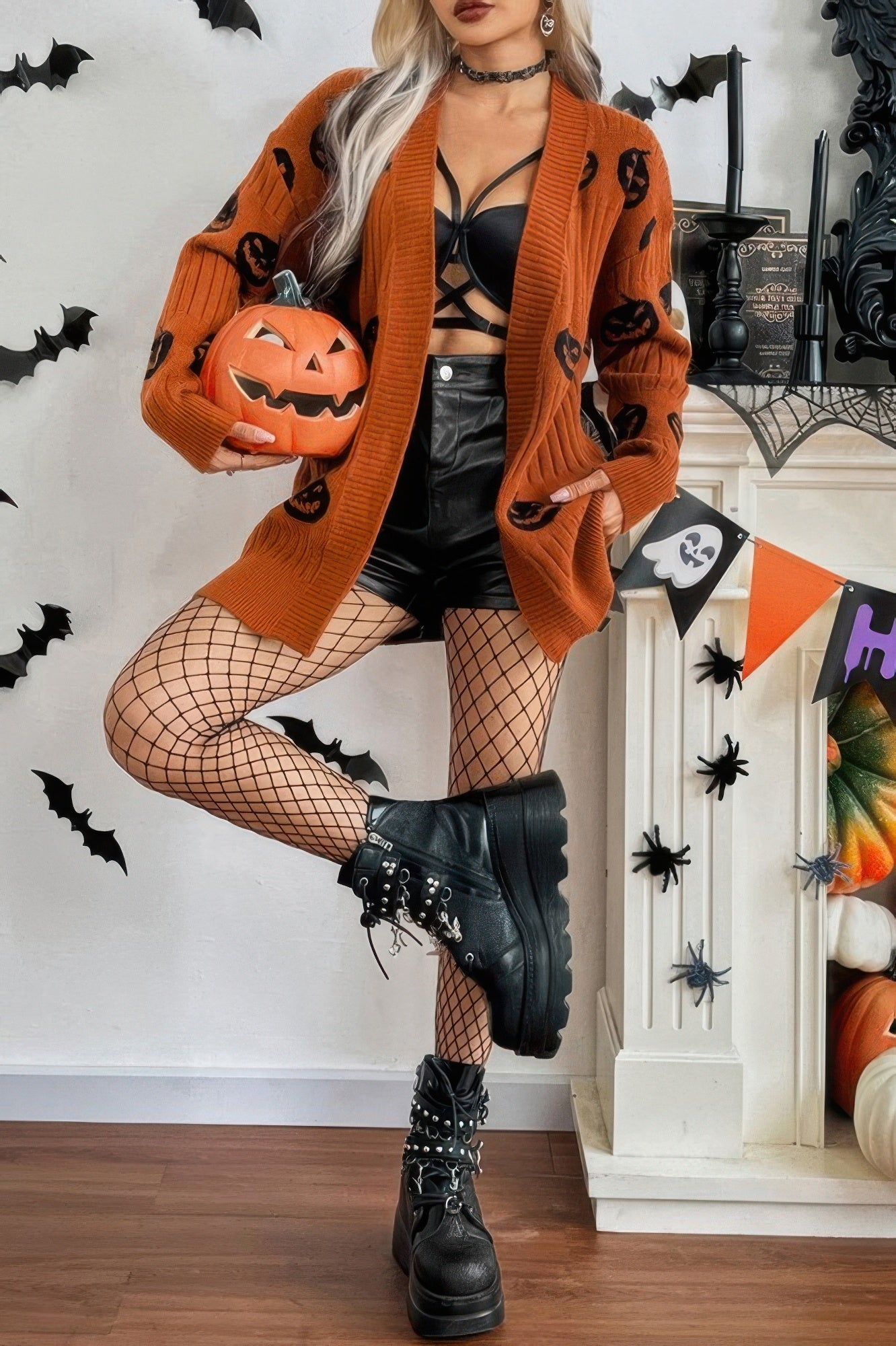 Кардиган с длинным рукавом и принтом тыквы TRUEDAMES, Coffee
Кардиган с длинным рукавом и принтом тыквы TRUEDAMES, Coffee