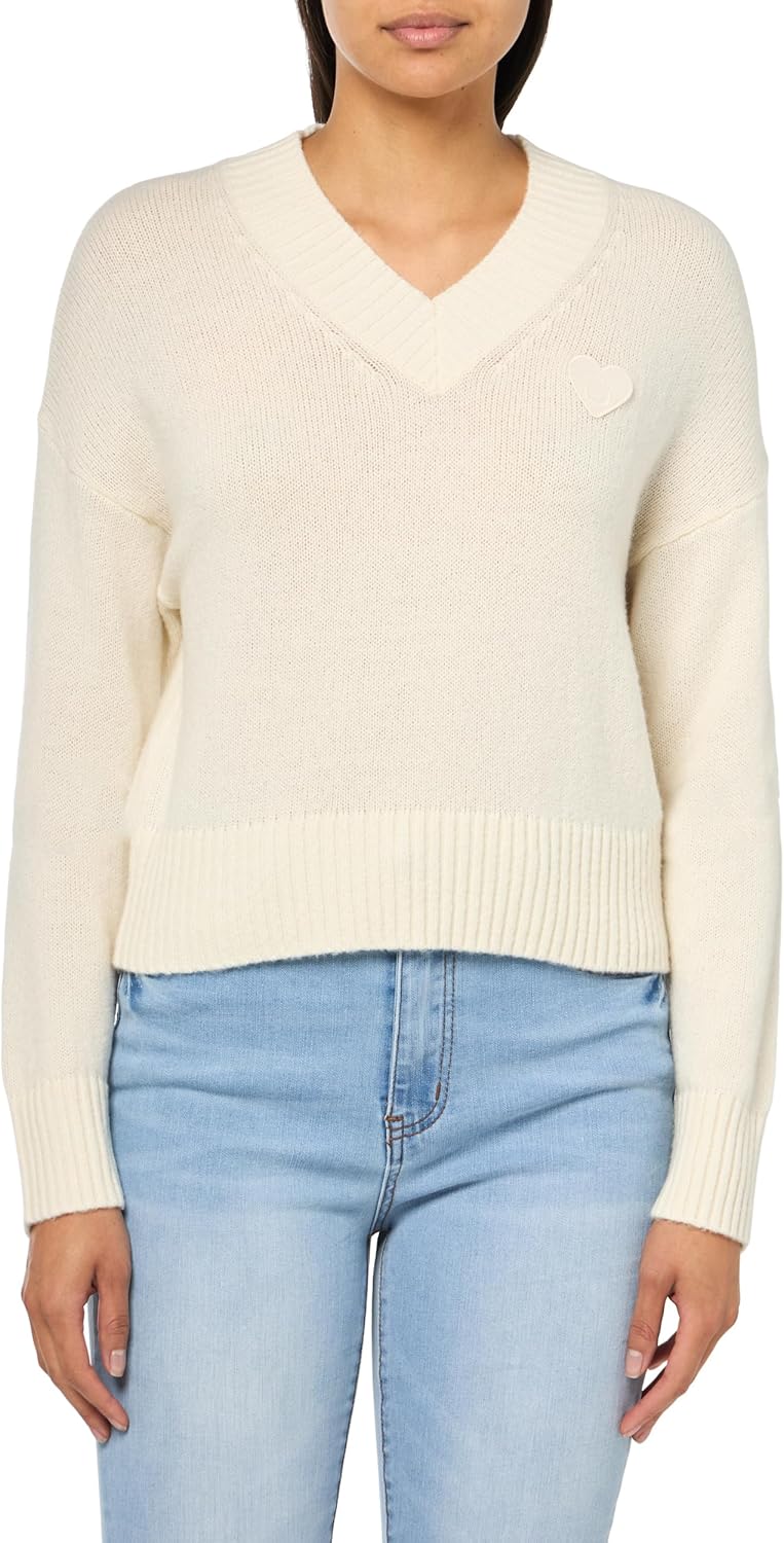 HUGO Женский свитер свободного кроя из шерстяной смеси с логотипом в виде сердца, Creamy Gloss
HUGO Женский свитер свободного кроя из шерстяной смеси с логотипом в виде сердца, Creamy Gloss