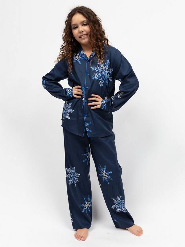 Детский пижамный комплект с морозным снежинками Minijammies, Navy
Детский пижамный комплект с морозным снежинками Minijammies, Navy