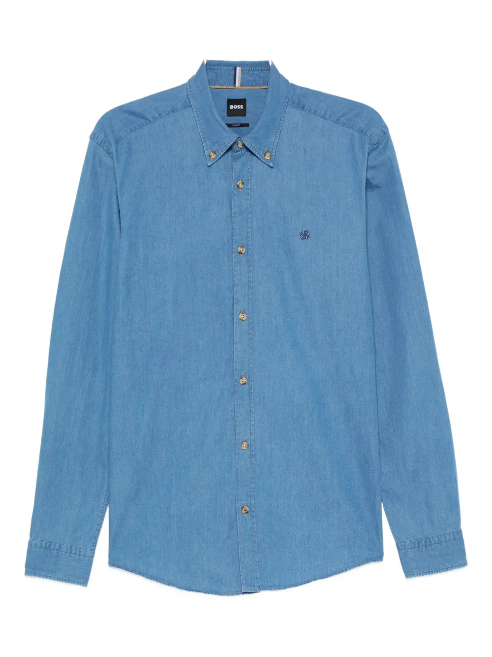 Хлопковая рубашка с логотипом BOSS, синий
Хлопковая рубашка с логотипом BOSS, синий