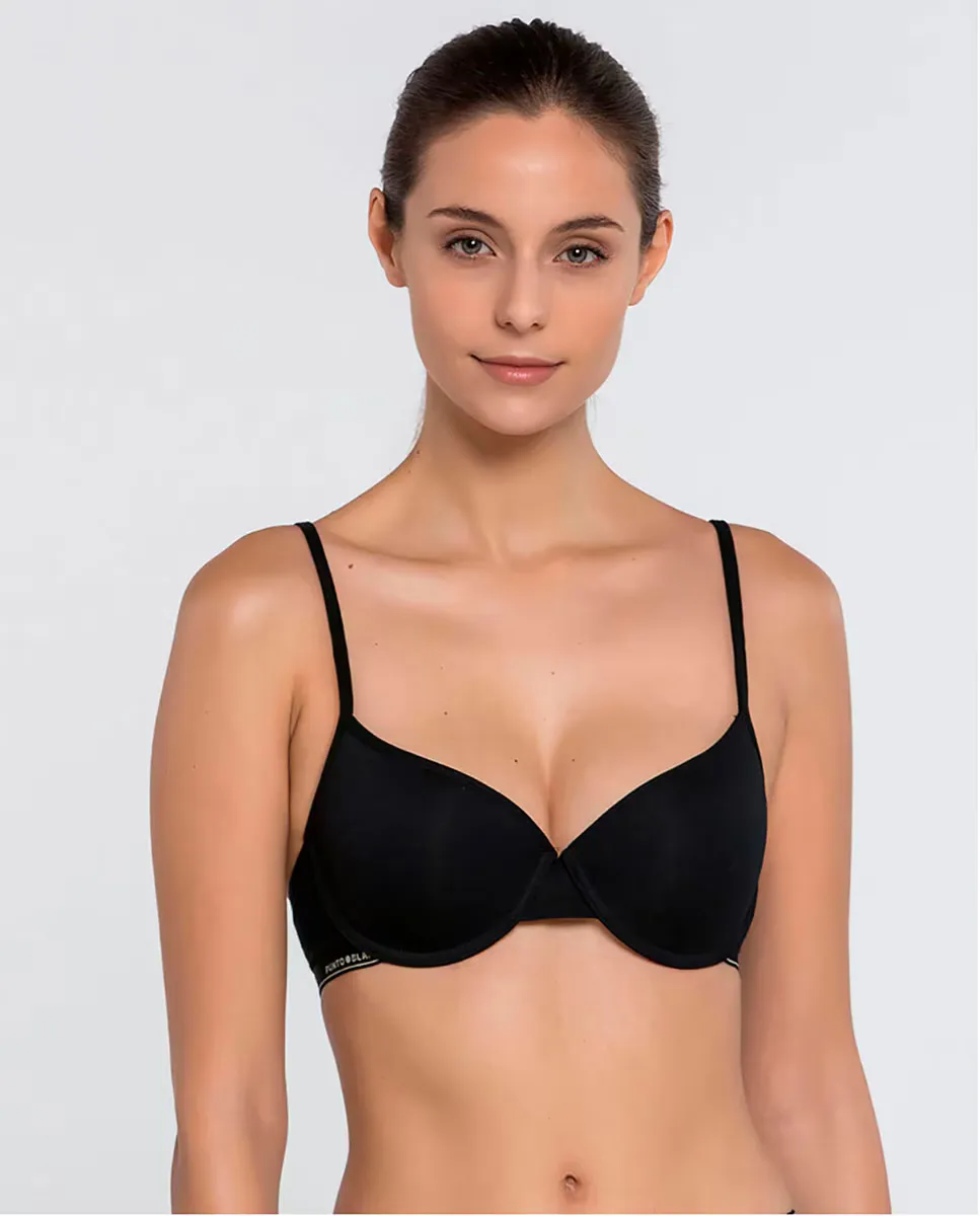 Базовый хлопковый бюстгальтер на косточках Punto Blanco, черный
Базовый хлопковый бюстгальтер на косточках Punto Blanco, черный