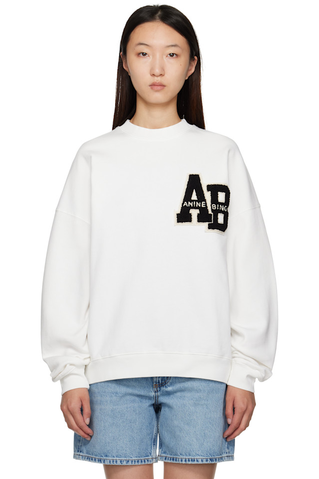 Свитшот оверсайз в стиле леттермана Miles Anine Bing, белый
Свитшот оверсайз в стиле леттермана Miles Anine Bing, белый