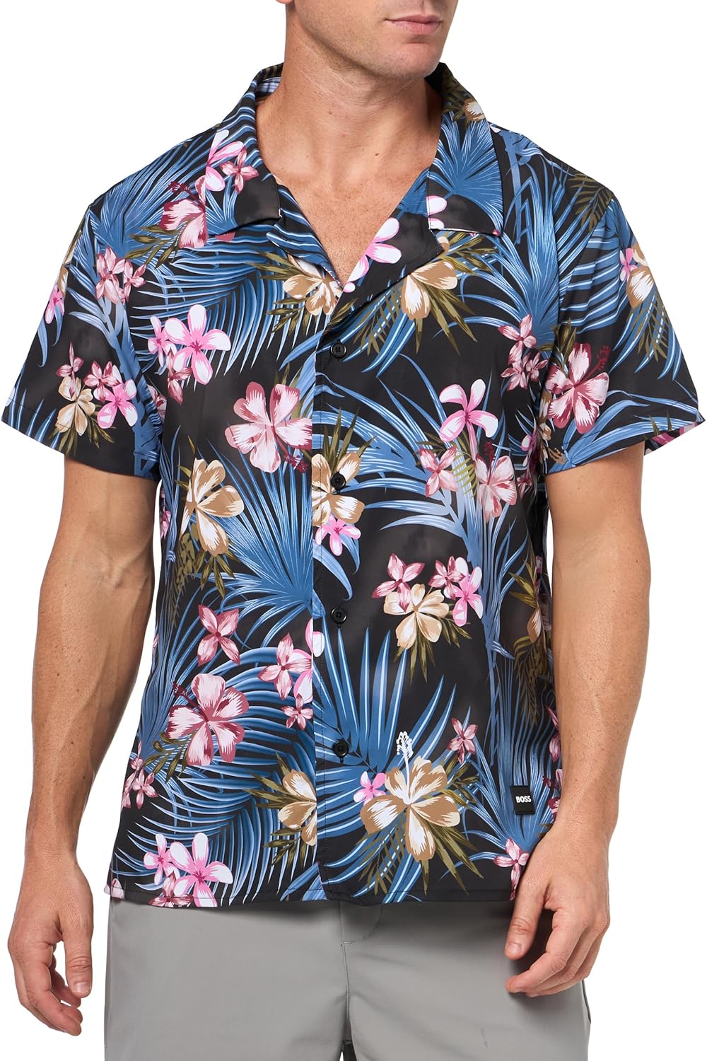 BOSS Мужская пляжная рубашка, Tropical Navy Blue
BOSS Мужская пляжная рубашка, Tropical Navy Blue