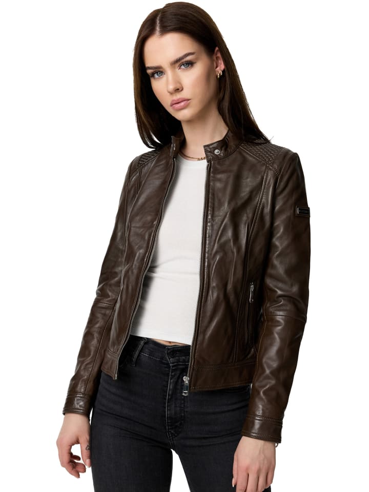 Кожаная куртка Tazzio, коричневый
Кожаная куртка Tazzio, коричневый