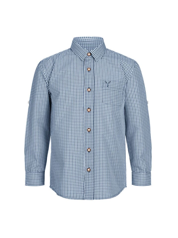 Детская традиционная рубашка с длинными рукавами Харальд синего цвета Nübler
Детская традиционная рубашка с длинными рукавами Харальд синего цвета Nübler