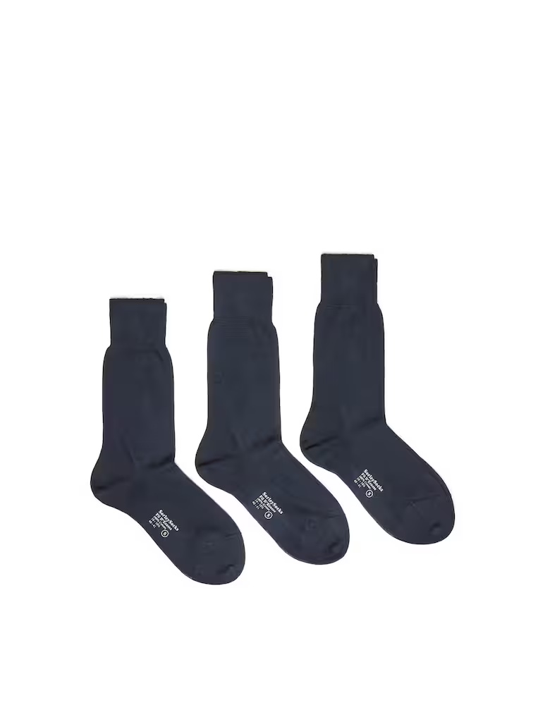 Комплект из 3 однотонных носков до середины икры, хлопок Filo Scozia Sorley, темно-синий
Комплект из 3 однотонных носков до середины икры, хлопок Filo Scozia Sorley, темно-синий