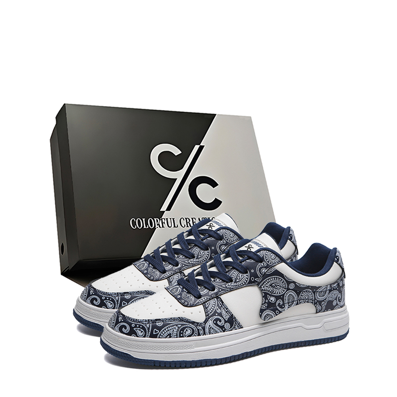 Нескользящие износостойкие низкие мужские кроссовки Colorful Creations, White Blue
Нескользящие износостойкие низкие мужские кроссовки Colorful Creations, White Blue