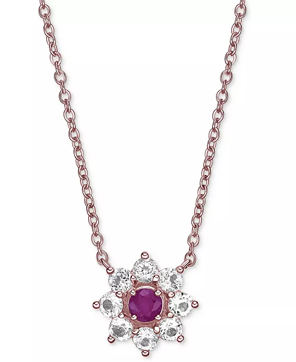 Ожерелье с подвеской в виде цветка длиной 18 дюймов из позолоченного серебра 925 пробы (также с рубином) с изумрудом (1/4 карата) и белым топазом (7/8 карата) Macy'S, ruby
Ожерелье с подвеской в виде цветка длиной 18 дюймов из позолоченного серебра 925 пробы (также с рубином) с изумрудом (1/4 карата) и белым топазом (7/8 карата) Macy'S, ruby