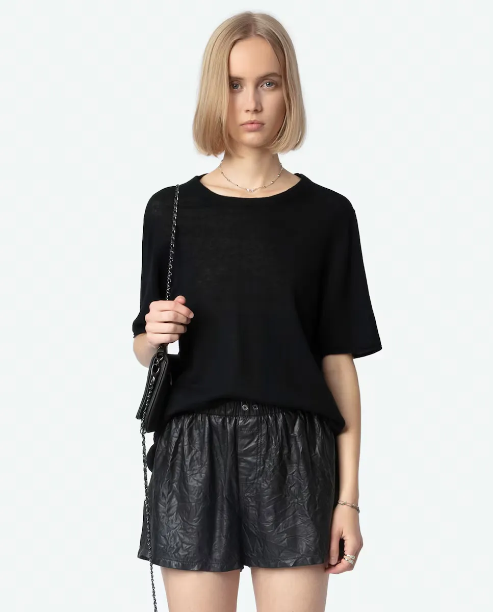 Ida женский свитер с коротким рукавом из 100% кашемира Zadig & Voltaire, чёрный
Ida женский свитер с коротким рукавом из 100% кашемира Zadig & Voltaire, чёрный