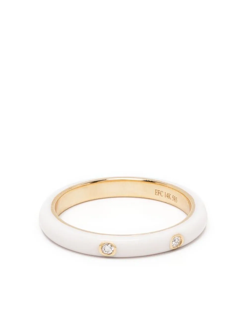 Эмалированное кольцо из желтого золота с бриллиантами Ef Collection, золотой
