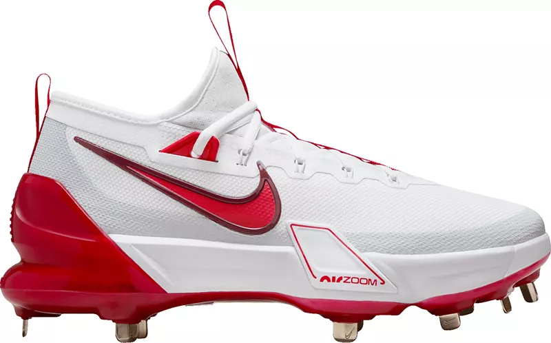 Мужские металлические бейсбольные бутсы Nike Force Zoom Trout 9 Elite, цвет White/University Red/Platinum
Мужские металлические бейсбольные бутсы Nike Force Zoom Trout 9 Elite, цвет White/University Red/Platinum