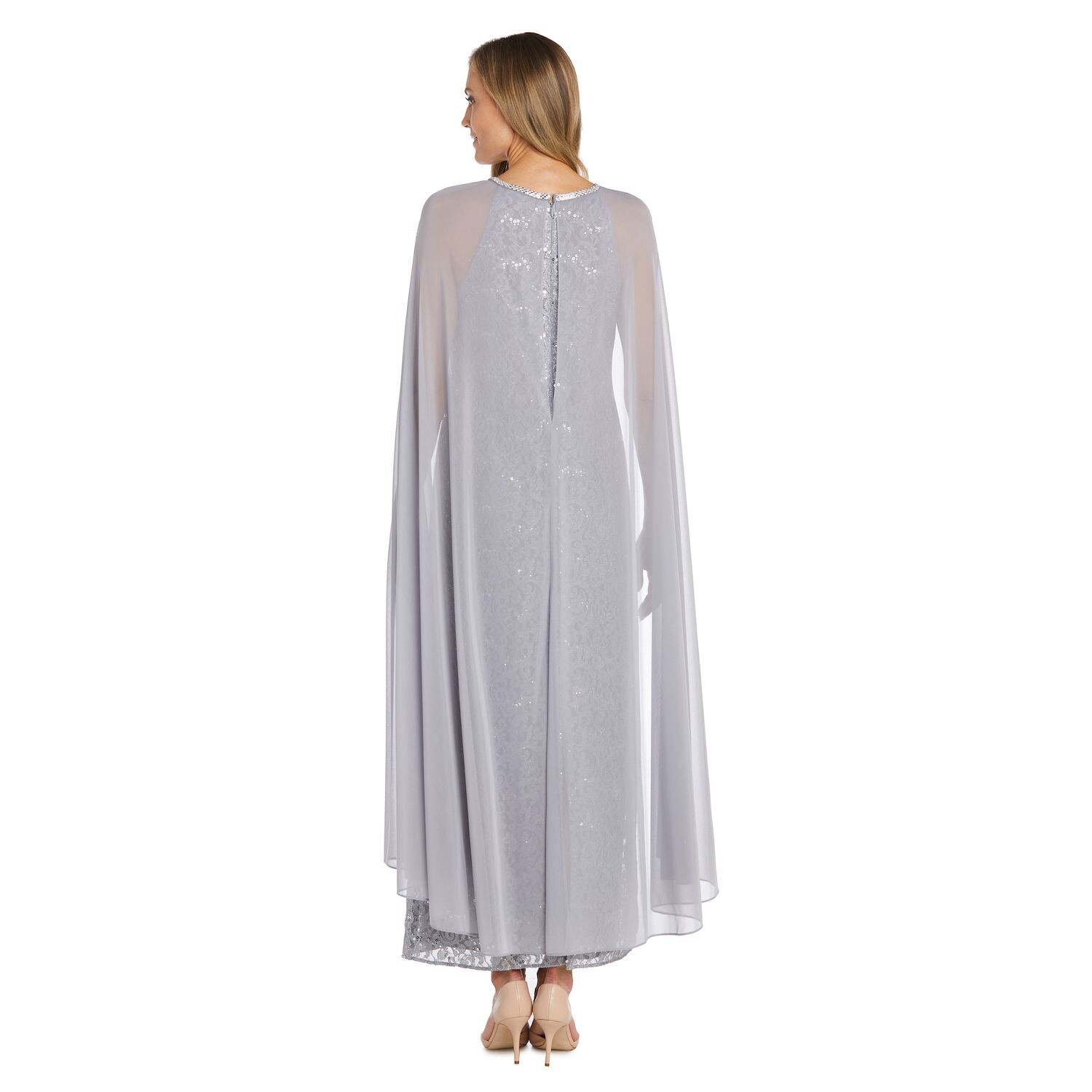 Женское длинное кружевное шифоновое платье-накидка с пайетками R&M Richards R&M Richards 
Женское длинное кружевное шифоновое платье-накидка с пайетками R&M Richards R&M Richards