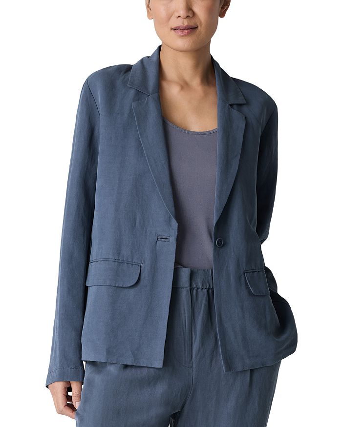 Блейзер из льна и шелка с воротником-стойкой Eileen Fisher, синий
Блейзер из льна и шелка с воротником-стойкой Eileen Fisher, синий