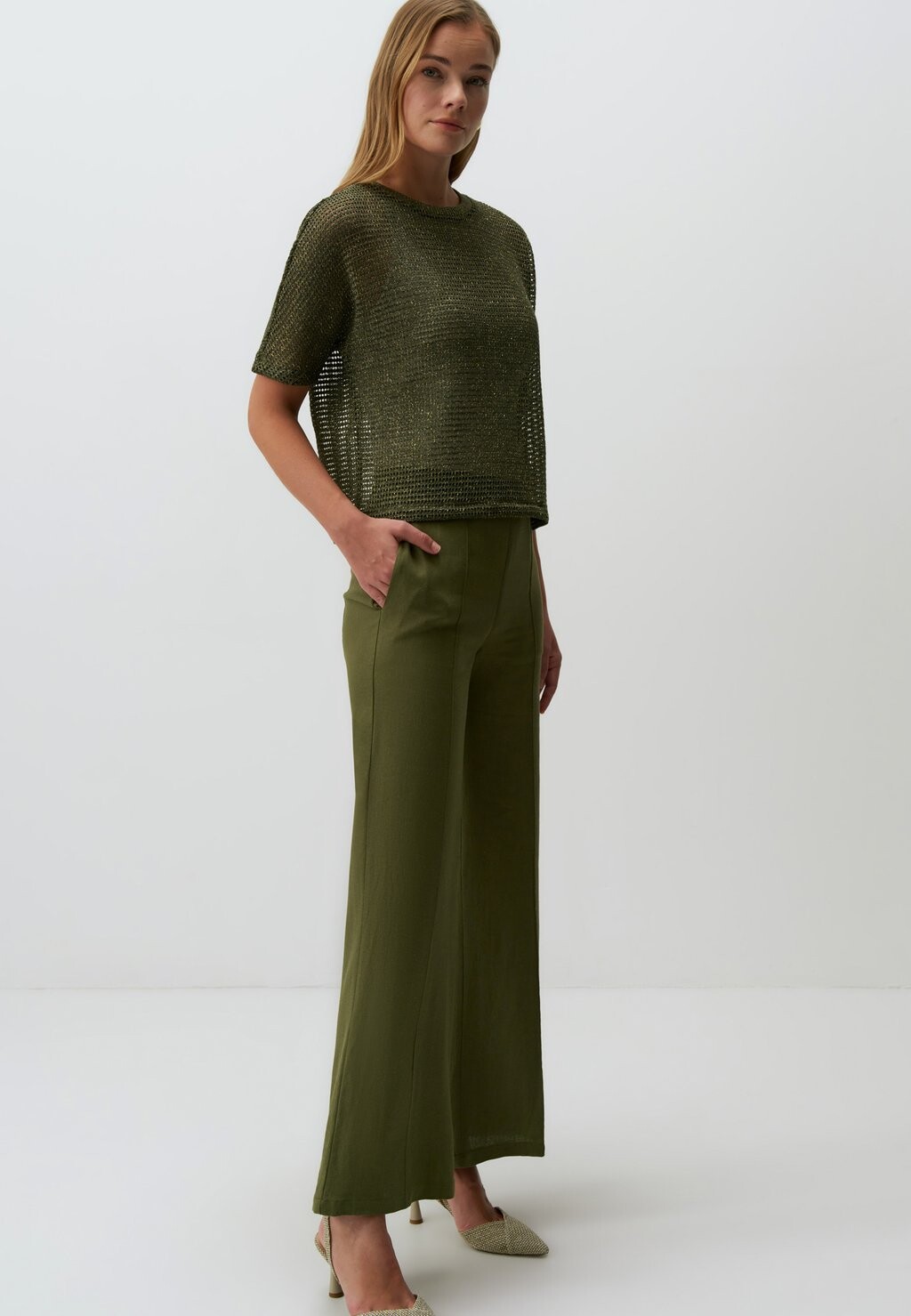 Тканевые брюки Wide Leg High Waist Jimmy Key, хаки
Тканевые брюки Wide Leg High Waist Jimmy Key, хаки