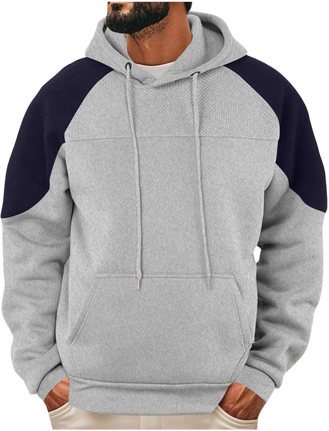 Мужской худи с цветными блоками, длинный рукав, с карманом
Мужской худи с цветными блоками, длинный рукав, с карманом