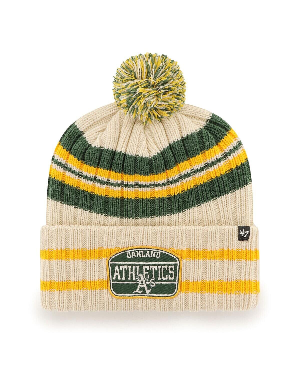 Мужская вязаная шапка с манжетами и помпоном Natural Oakland Athletics Home Patch '47 Brand
Мужская вязаная шапка с манжетами и помпоном Natural Oakland Athletics Home Patch '47 Brand