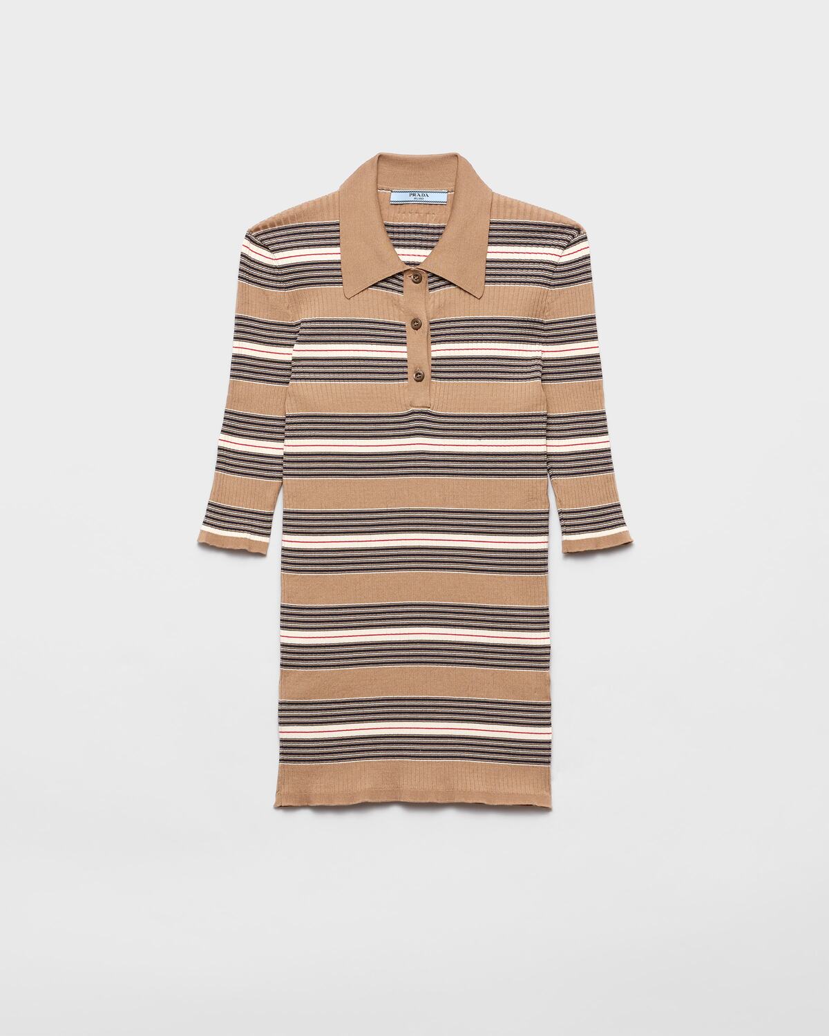 Поло из хлопка в полоску Prada, коричневый
Поло из хлопка в полоску Prada, коричневый