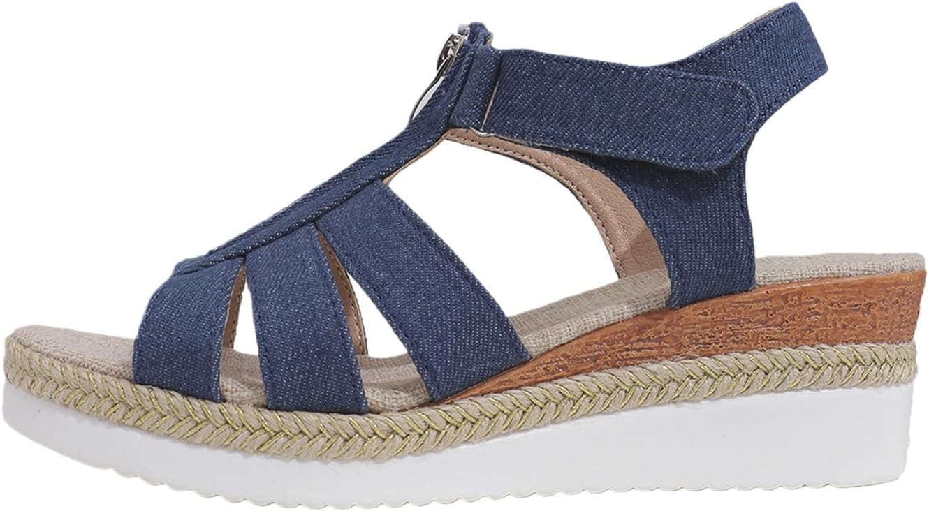 Женские эспадрильи на танкетке, сандалии на платформе с ремешками и поддержкой свода стопы, модные сандалии с ремешком на щиколотке, открытым носком, удобная обувь для активного отдыха, ортопедическая обувь Toumov, синий
Женские эспадрильи на танкетке, сандалии на платформе с ремешками и поддержкой свода стопы, модные сандалии с ремешком на щиколотке, открытым носком, удобная обувь для активного отдыха, ортопедическая обувь Toumov, синий