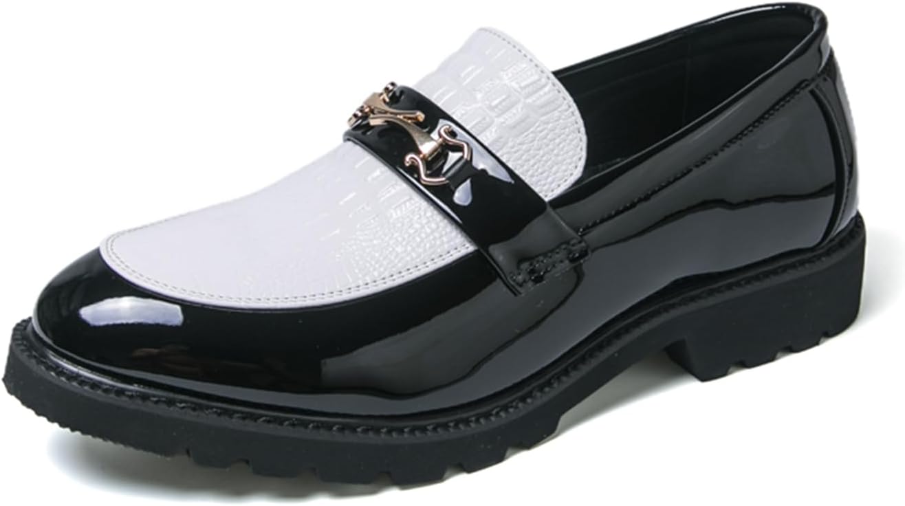 Мужские лоферы из лакированной кожи без шнурков с металлической пряжкой, текстурированная кожа, закругленный носок, низкий каблук, обувь для вечеринки, свадьбы, делового мероприятия или офиса Tengfeifly, белый
Мужские лоферы из лакированной кожи без шнурков с металлической пряжкой, текстурированная кожа, закругленный носок, низкий каблук, обувь для вечеринки, свадьбы, делового мероприятия или офиса Tengfeifly, белый