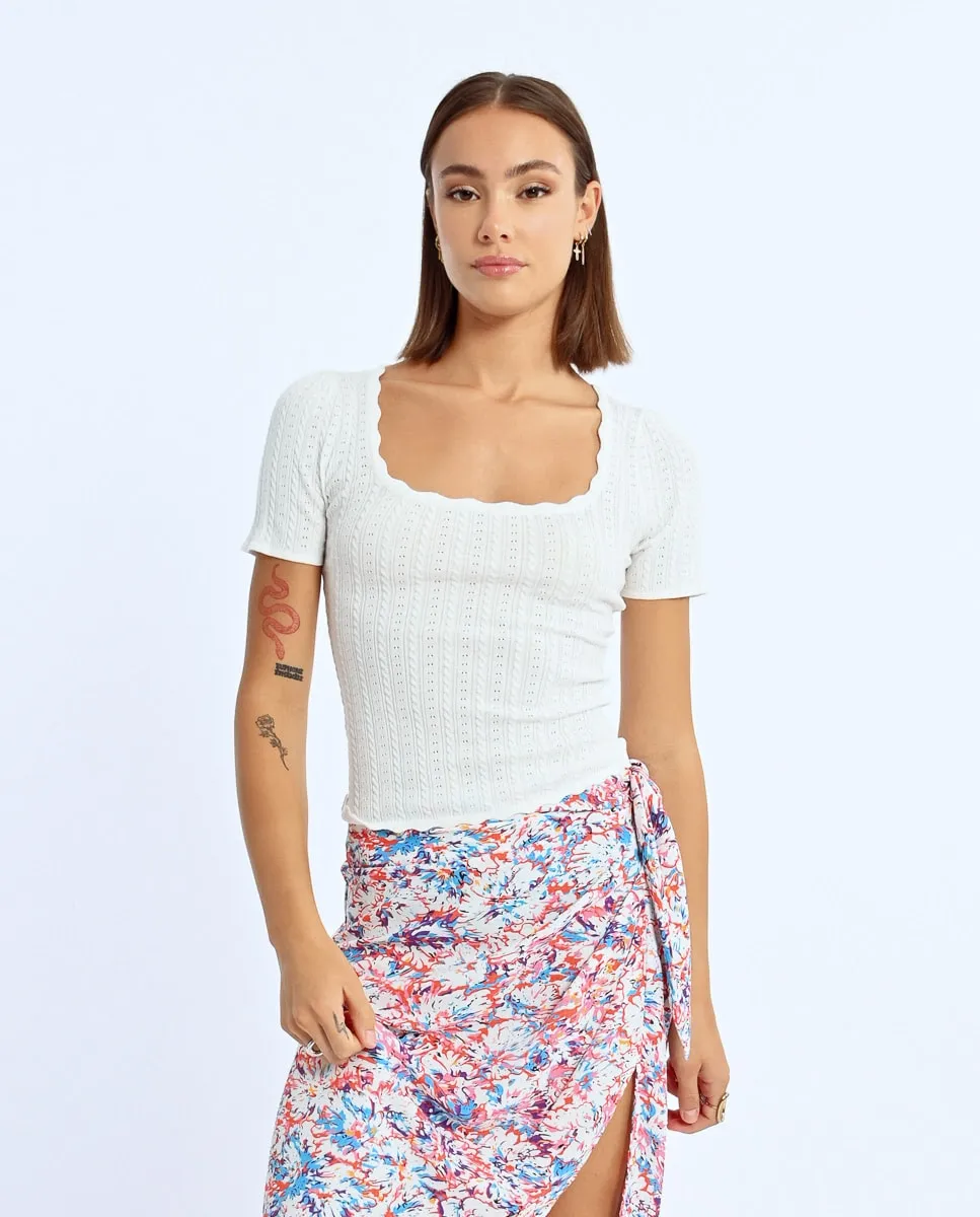 Женский приталенный свитер с короткими рукавами Lili Sidonio, белый
Женский приталенный свитер с короткими рукавами Lili Sidonio, белый