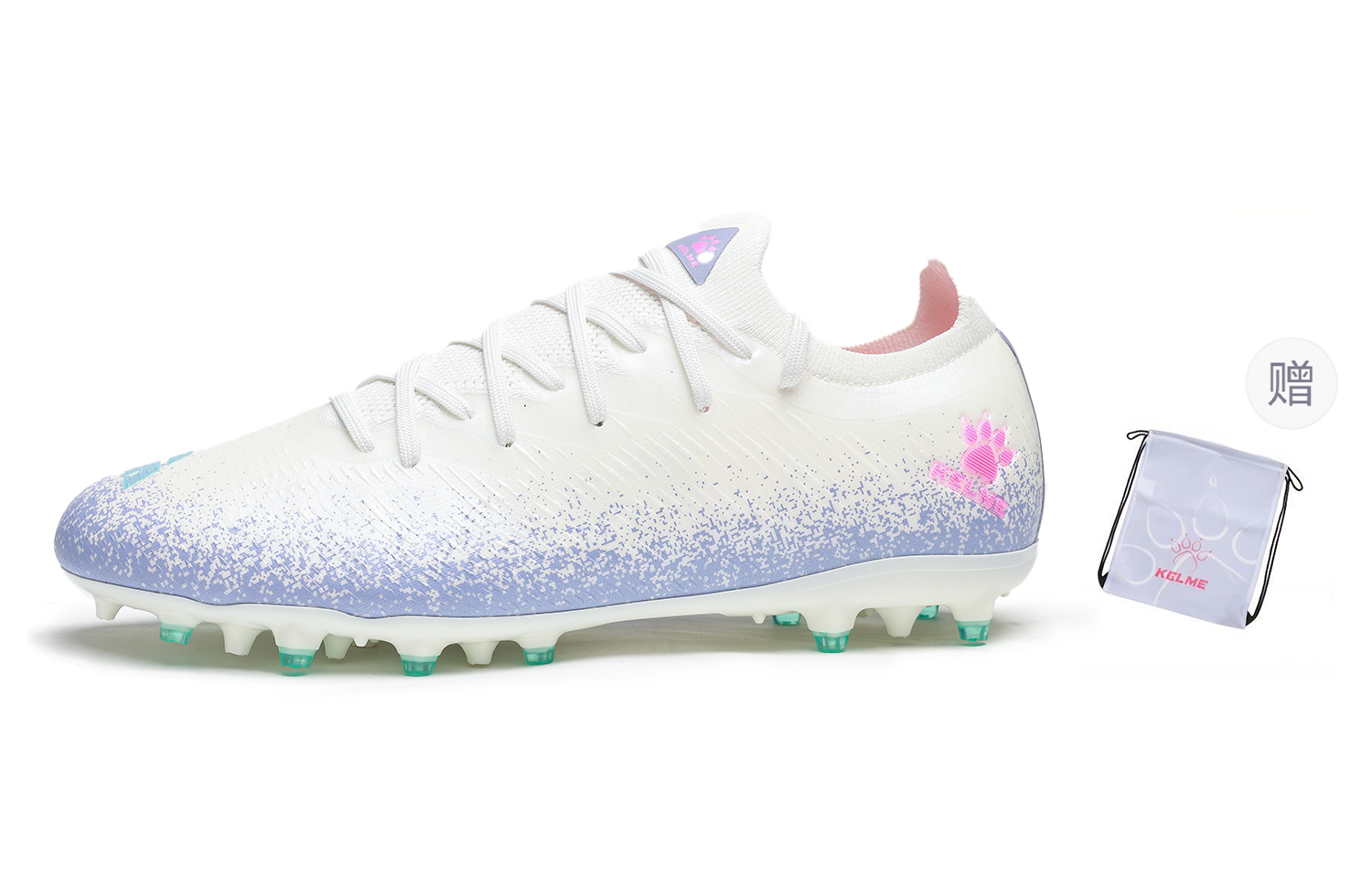 KELME Мужские и женские футбольные бутсы MG Multi Ground с амортизацией, противоскользящей подошвой, дышащие, легкие, бело-фиолетовые, цвет White Purple
KELME Мужские и женские футбольные бутсы MG Multi Ground с амортизацией, противоскользящей подошвой, дышащие, легкие, бело-фиолетовые, цвет White Purple