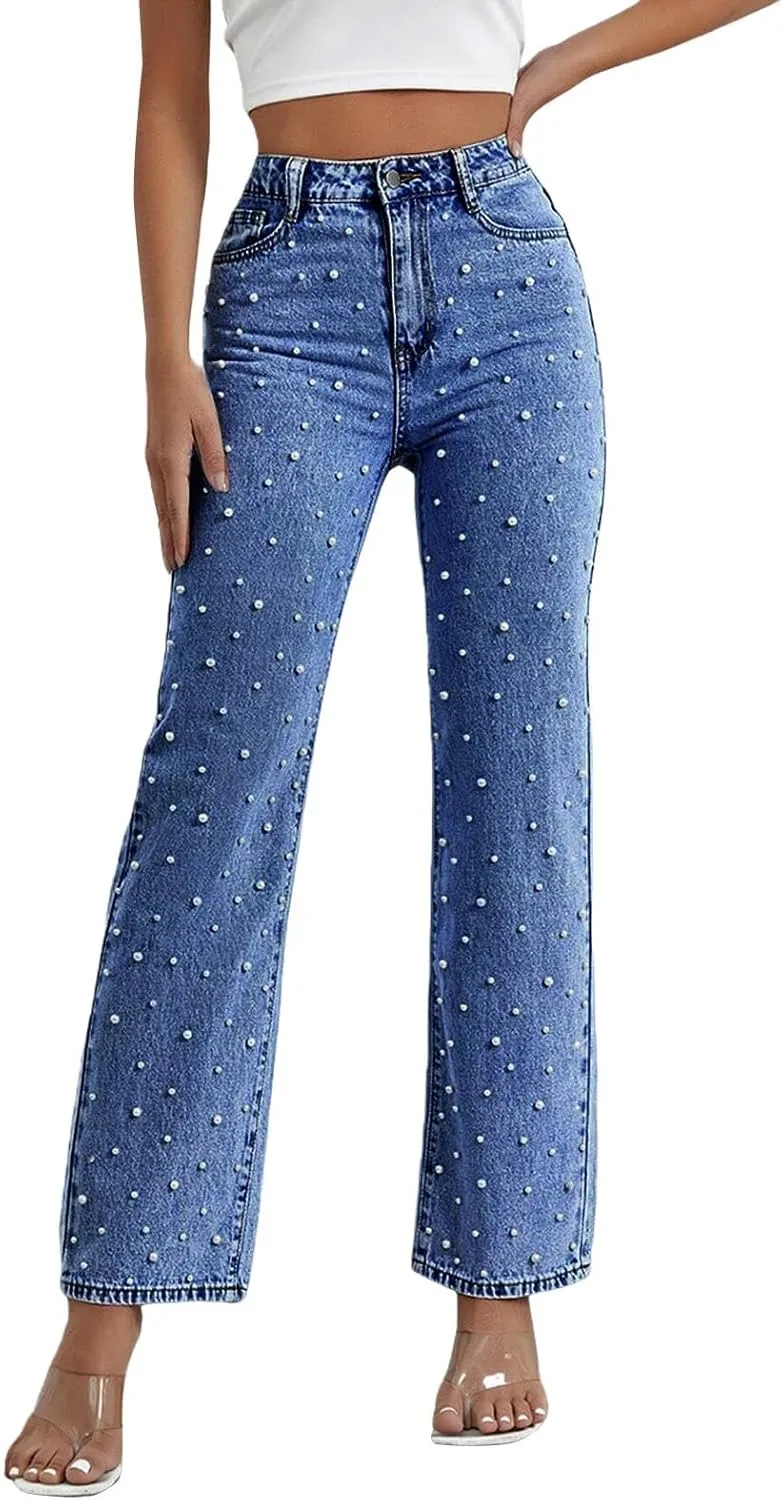 Джинсы Pearl для женщин High Waisted Straight Wide Leg
Джинсы Pearl для женщин High Waisted Straight Wide Leg