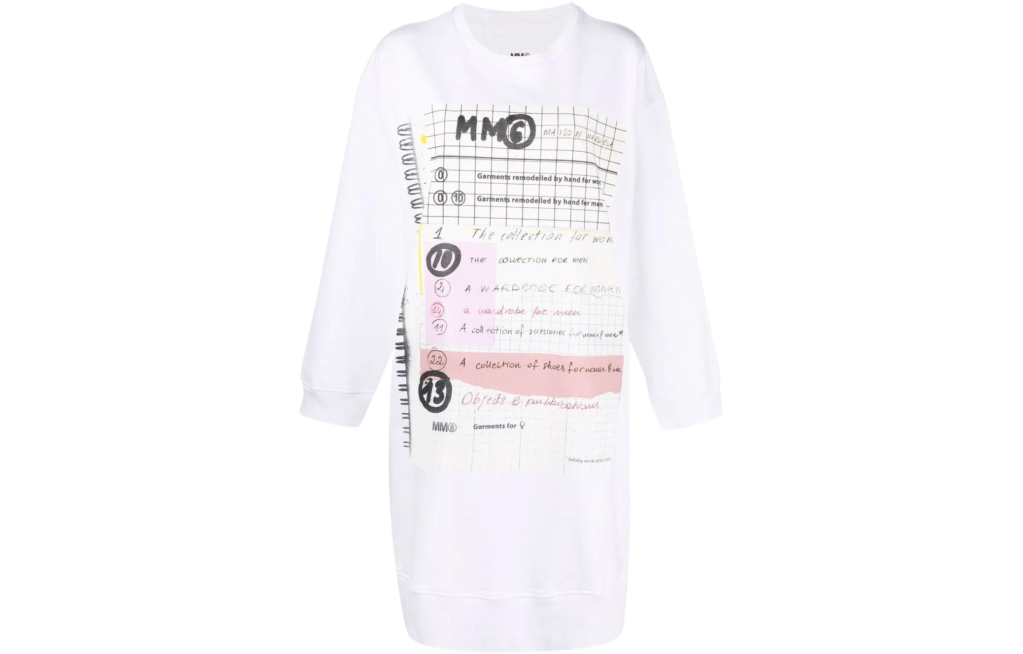 Длинное платье с рукавами MM6 Maison Margiela, белое 
Длинное платье с рукавами MM6 Maison Margiela, белое