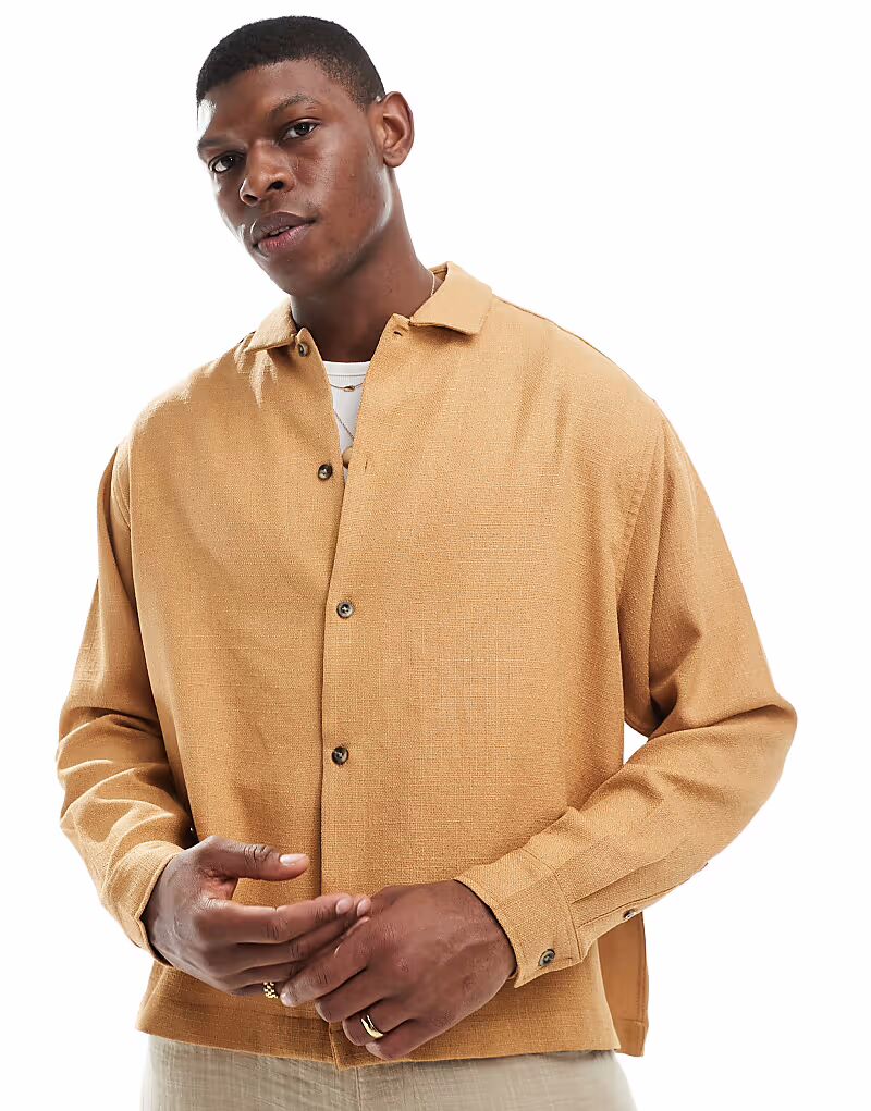 Текстурированная рубашка свободного кроя ASOS DESIGN бежевого цвета
Текстурированная рубашка свободного кроя ASOS DESIGN бежевого цвета