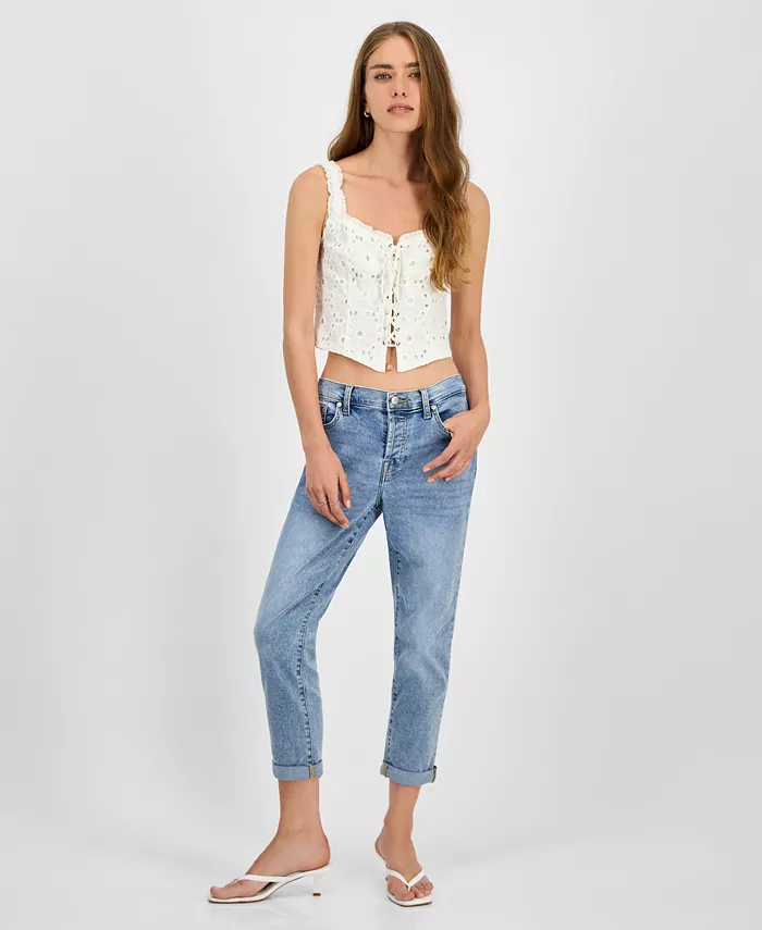 Женские джинсы Josefina завышенной посадки, прямые, свободного кроя 7 For All Mankind, синий
Женские джинсы Josefina завышенной посадки, прямые, свободного кроя 7 For All Mankind, синий