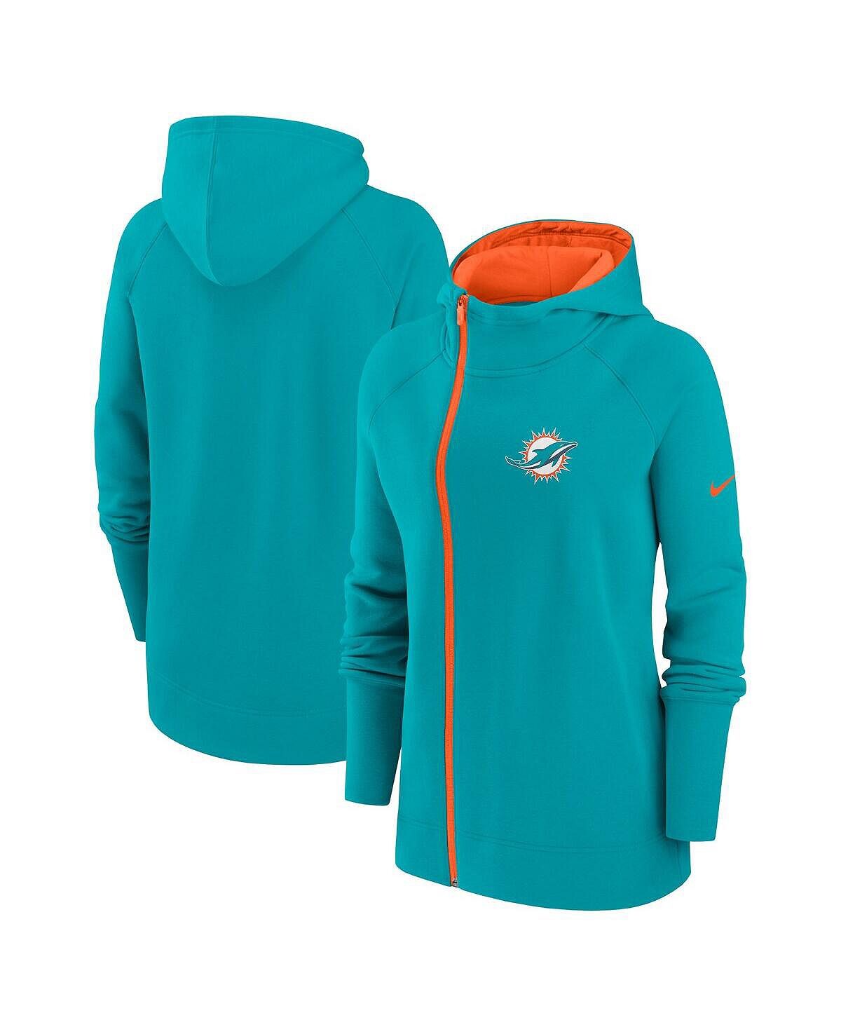 Женская худи с молнией во всю длину, асимметричная реглан Aqua Miami Dolphins Nike
Женская худи с молнией во всю длину, асимметричная реглан Aqua Miami Dolphins Nike