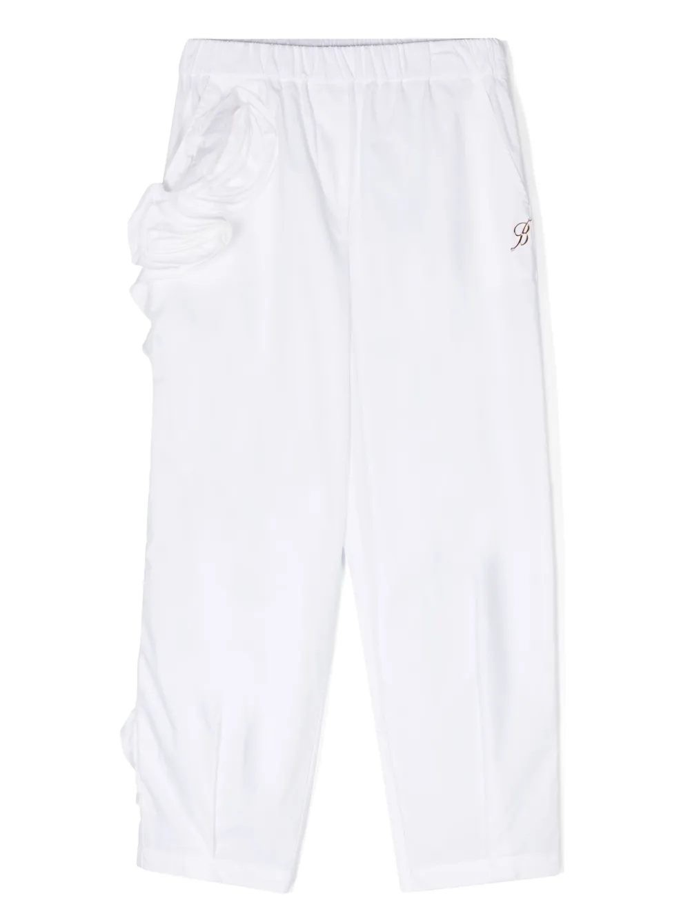 Брюки с цветочной аппликацией Miss Blumarine, белый
Брюки с цветочной аппликацией Miss Blumarine, белый