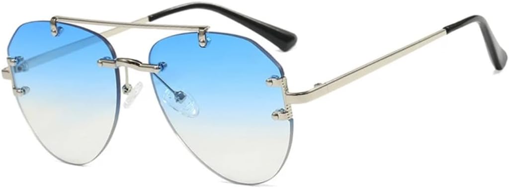 Роскошные солнцезащитные очки для мужчин, ретро-очки для вождения, модные безободковые солнцезащитные очки с защитой от УФ-излучения UV400 для женщин VVTWSSW, Silver Blue
Роскошные солнцезащитные очки для мужчин, ретро-очки для вождения, модные безободковые солнцезащитные очки с защитой от УФ-излучения UV400 для женщин VVTWSSW, Silver Blue