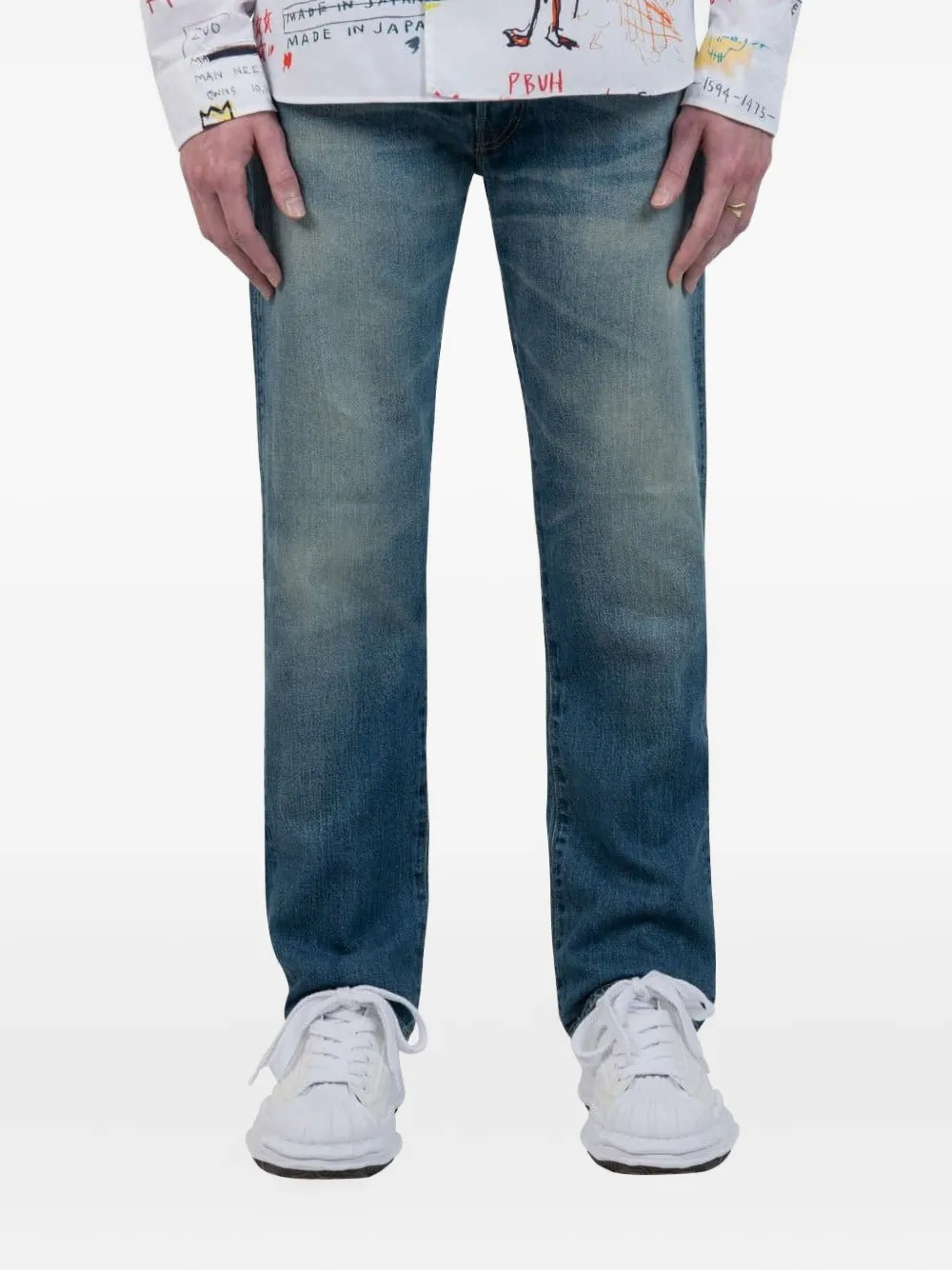 Джинсы с накладным карманом Junya Watanabe MAN, синий
Джинсы с накладным карманом Junya Watanabe MAN, синий