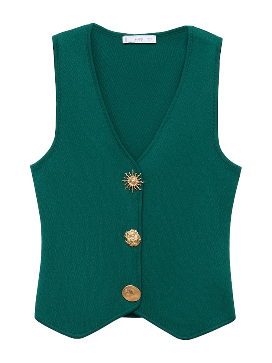 Вязаный жилет MANGO Antonia, изумрудный
Вязаный жилет MANGO Antonia, изумрудный