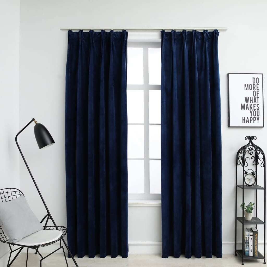 Плотные шторы на крючках 2 шт. бархатные темно-синие 140х245см DKD HOME DECOR
Плотные шторы на крючках 2 шт. бархатные темно-синие 140х245см DKD HOME DECOR