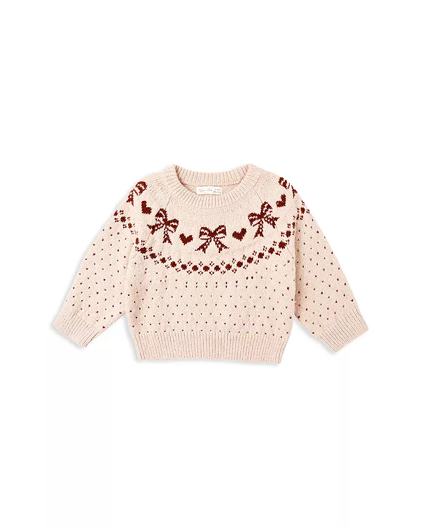 Детский свитер с бантиками и узором «фэр-айл» Rylee + Cru, розовый
Детский свитер с бантиками и узором «фэр-айл» Rylee + Cru, розовый